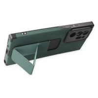 Newface Samsung Galaxy Note 20 Ultra Kılıf Mega Standlı Silikon - Yeşil