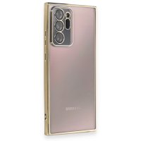 Newface Samsung Galaxy Note 20 Ultra Kılıf Razer Lensli Silikon - Gold