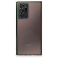 Newface Samsung Galaxy Note 20 Ultra Kılıf Razer Lensli Silikon - Yeşil