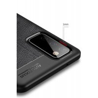Newface Samsung Galaxy S20 FE Kılıf Focus Derili Silikon - Kırmızı