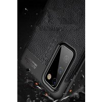 Newface Samsung Galaxy S20 FE Kılıf Focus Derili Silikon - Lacivert