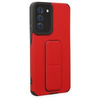 Newface Samsung Galaxy S20 FE Kılıf Mega Standlı Silikon - Kırmızı