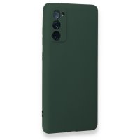 Newface Samsung Galaxy S20 FE Kılıf Nano içi Kadife Silikon - Koyu Yeşil