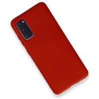 Newface Samsung Galaxy S20 Kılıf Nano içi Kadife Silikon - Kırmızı