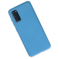 Newface Samsung Galaxy S20 Plus Kılıf Nano içi Kadife Silikon - Mavi