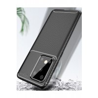 Newface Samsung Galaxy S20 Ultra Kılıf Focus Karbon Silikon - Siyah