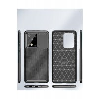 Newface Samsung Galaxy S20 Ultra Kılıf Focus Karbon Silikon - Siyah