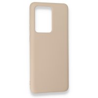 Newface Samsung Galaxy S20 Ultra Kılıf Nano içi Kadife Silikon - Pudra