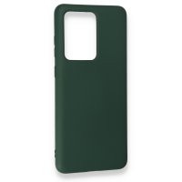 Newface Samsung Galaxy S20 Ultra Kılıf Nano içi Kadife Silikon - Koyu Yeşil