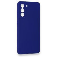 Newface Samsung Galaxy S21 FE Kılıf Nano içi Kadife  Silikon - Koyu Mavi