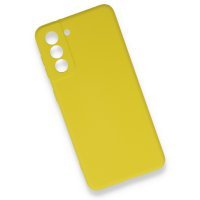 Newface Samsung Galaxy S21 FE Kılıf Nano içi Kadife Silikon - Sarı