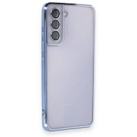 Newface Samsung Galaxy S21 FE Kılıf Razer Lensli Silikon - Açık Mavi