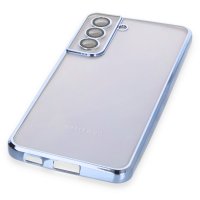 Newface Samsung Galaxy S21 FE Kılıf Razer Lensli Silikon - Açık Mavi