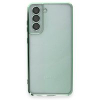 Newface Samsung Galaxy S21 FE Kılıf Razer Lensli Silikon - Yeşil