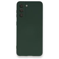 Newface Samsung Galaxy S21 Kılıf Nano içi Kadife Silikon - Koyu Yeşil
