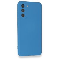 Newface Samsung Galaxy S21 Kılıf Nano içi Kadife Silikon - Mavi