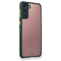 Newface Samsung Galaxy S21 Plus Kılıf Miami Şeffaf Silikon  - Koyu Yeşil