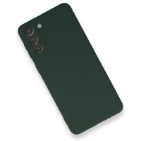 Newface Samsung Galaxy S21 Plus Kılıf Nano içi Kadife Silikon - Koyu Yeşil