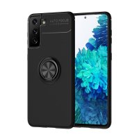 Newface Samsung Galaxy S21 Plus Kılıf Range Yüzüklü Silikon - Siyah