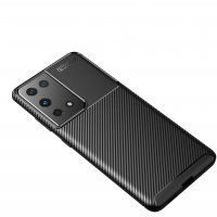 Newface Samsung Galaxy S21 Ultra Kılıf Focus Karbon Silikon - Siyah