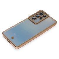 Newface Samsung Galaxy S21 Ultra Kılıf Liva Lens Silikon - Pudra