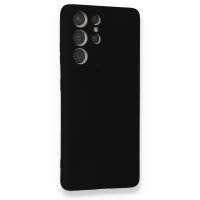 Newface Samsung Galaxy S21 Ultra Kılıf Nano içi Kadife Silikon - Siyah