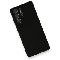 Newface Samsung Galaxy S21 Ultra Kılıf Nano içi Kadife Silikon - Siyah
