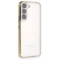 Newface Samsung Galaxy S22 Kılıf Razer Lensli Silikon - Gold