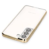 Newface Samsung Galaxy S22 Kılıf Razer Lensli Silikon - Gold