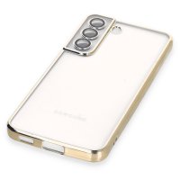 Newface Samsung Galaxy S22 Kılıf Razer Lensli Silikon - Gold