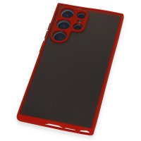 Newface Samsung Galaxy S22 Ultra Kılıf Montreal Silikon Kapak - Kırmızı