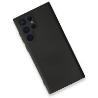 Newface Samsung Galaxy S22 Ultra Kılıf Nano içi Kadife Silikon - Siyah
