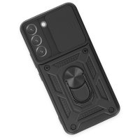 Newface Samsung Galaxy S23 FE Kılıf Pars Lens Yüzüklü Silikon - Siyah