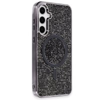 Newface Samsung Galaxy S23 Kılıf Diamond Magsafe Kapak - Siyah