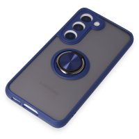 Newface Samsung Galaxy S23 Kılıf Montreal Yüzüklü Silikon Kapak - Lacivert
