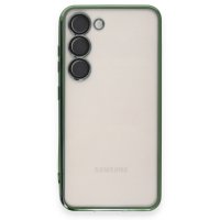 Newface Samsung Galaxy S23 Kılıf Razer Lensli Silikon - Yeşil