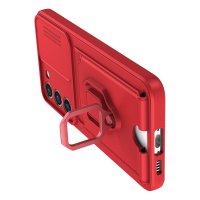 Newface Samsung Galaxy S23 Plus Kılıf Zuma Kartvizitli Yüzüklü Silikon - Kırmızı