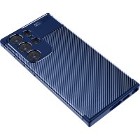 Newface Samsung Galaxy S23 Ultra Kılıf Auto Focus Karbon Kapak - Lacivert