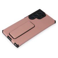 Newface Samsung Galaxy S23 Ultra Kılıf Mega Standlı Silikon - Pudra