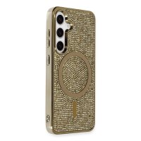Newface Samsung Galaxy S24 Kılıf Diamond Magsafe Kapak - Gold