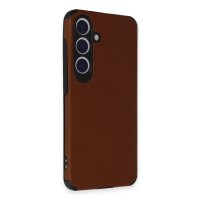 Newface Samsung Galaxy S24 Kılıf Loop Deri Silikon - Kahverengi