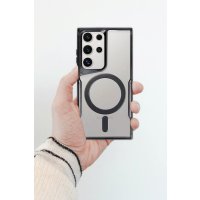 Newface Samsung Galaxy S24 Ultra Kılıf Boyi Magsafe Silikon Kapak - Kahverengi