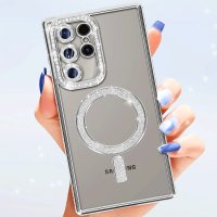 Newface Samsung Galaxy S24 Ultra Kılıf Joke Simli Magneticsafe Kılıf - Gri