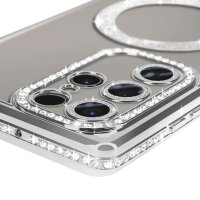 Newface Samsung Galaxy S24 Ultra Kılıf Joke Simli Magneticsafe Kılıf - Siyah