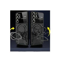 Newface Samsung Galaxy S24 Ultra Kılıf Joy Lens Standlı Kapak - Siyah