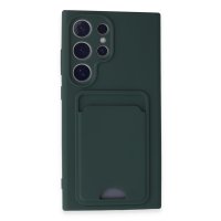 Newface Samsung Galaxy S24 Ultra Kılıf Kelvin Kartvizitli Silikon - Koyu Yeşil