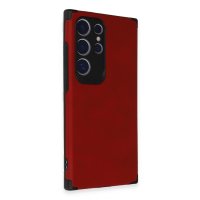 Newface Samsung Galaxy S24 Ultra Kılıf Loop Deri Silikon - Kırmızı