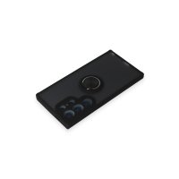 Newface Samsung Galaxy S24 Ultra Kılıf Montreal Yüzüklü Silikon Kapak - Siyah