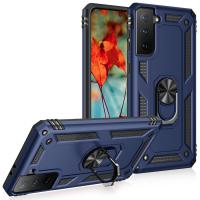 Newface Samsung Galaxy S21 Plus Kılıf Sofya Yüzüklü Silikon Kapak - Lacivert