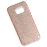 Newface Samsung Galaxy S7 Kılıf Simli Katmanlı Silikon - Rose